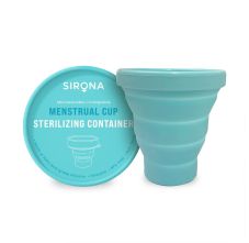 Sirona Collapsible Silicone Cup Foldable Sterilizing Container Cup for Menstrual Cups, 1 Unit
