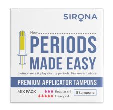 Sirona Premium Applicator Tampons Mix Pack, 8 Pieces