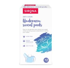 Sirona Under Arm Sweat Pads for Men and Women, 12 Pads