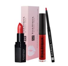Star Struck by Sunny Leone Cherry Bomb 3PC Lip Kit - Lipstick, 4.45gm + Lip Gloss, 5.5ml + Lip Liner, 0.25gm Combo