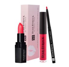 Star Struck by Sunny Leone Wild Cherry 3PC Lip Kit - Lipstick, 4.45gm + Lip Gloss, 5.5ml + Lip Liner, 0.25gm Combo