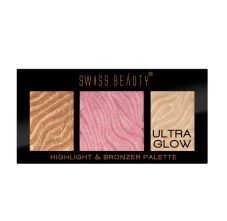 Swiss Beauty Ultra Glow Highlight And Bronzer Palette - 3, 12gm