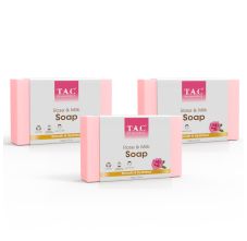 T.A.C - The Ayurveda Co. Rose and Milk Soap with Butter & Essential Oils for Smooth & Hydrated Skin, 100gm (Pack of 3)