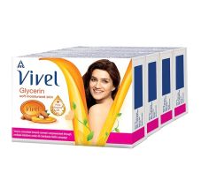 Vivel Glycerin Bathing Bar Soap Combo Pack - Pack of 4, 100gm Each
