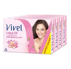 Vivel Lotus Oil Bathing Bar - Pack of 4, 100gm Each