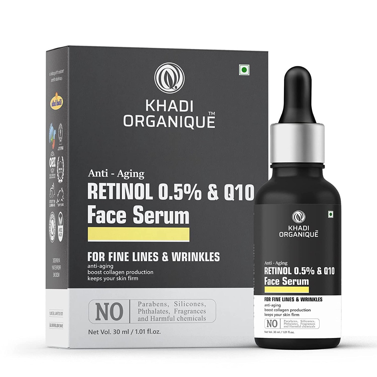 Khadi Organique Retinol 0.5% + Q10 Face Serum, 30ml