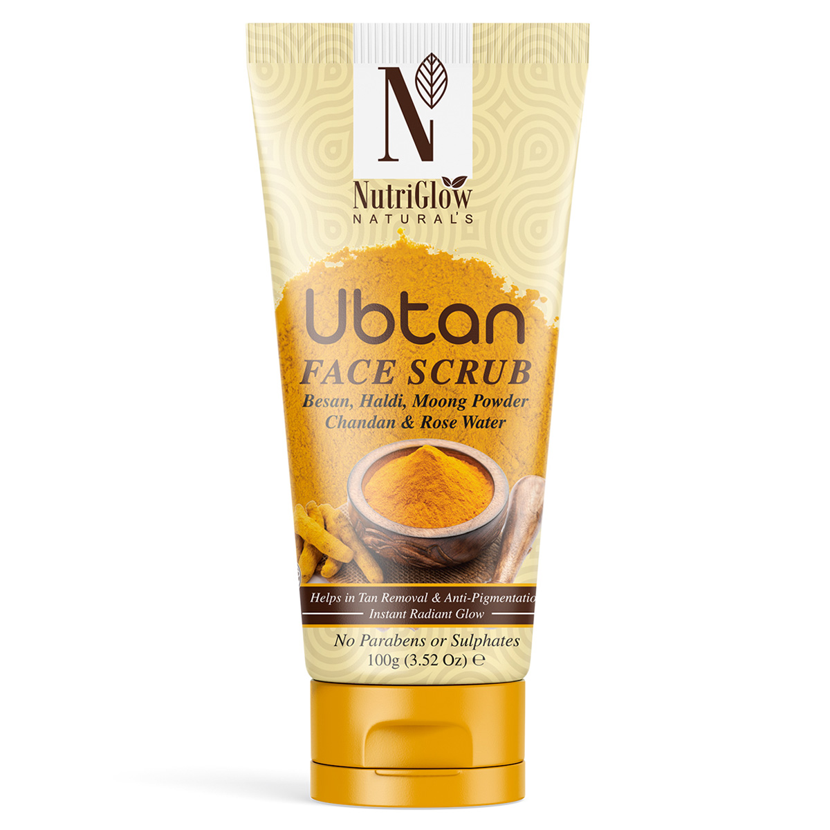 Nutriglow Natural’s Ubtan Face & Body Scrub With Besan & Rose Water, 100gm