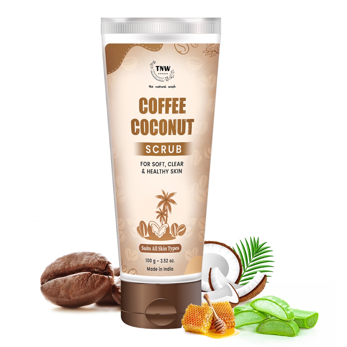 TNW - The Natural Wash Coffee Coconut Scrub For Soft & Healthy Skin, 100gm