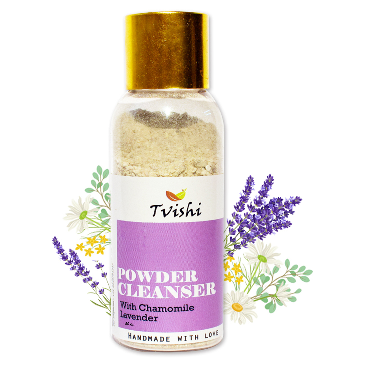 Tvishi Handmade Powder Cleanser With Chamomile & Lavender-50gm