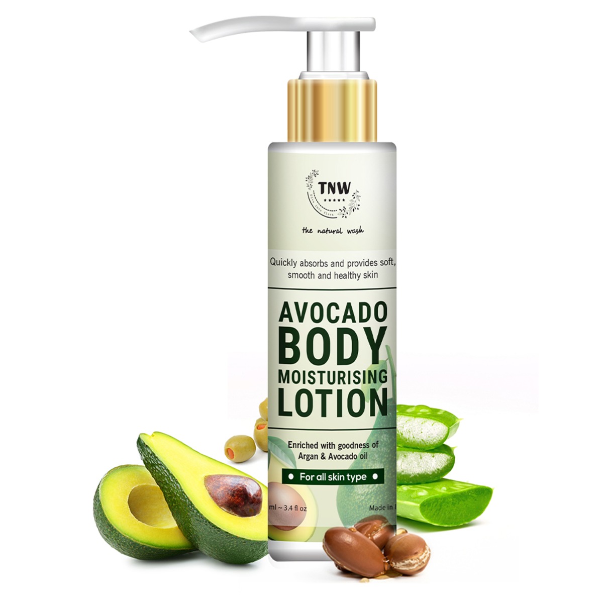 TNW - The Natural Wash Avocado Body Moisturising Lotion With Argan Oil, 100ml