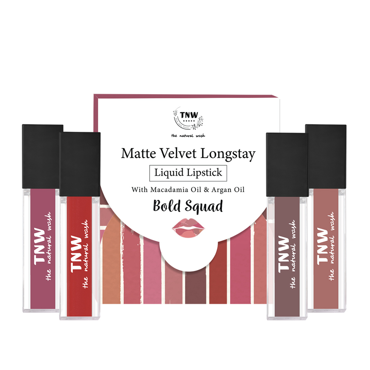 TNW - The Natural Wash Matte Velvet Longstay Liquid Lipstick Mini - Bold Squad, 4.8ml