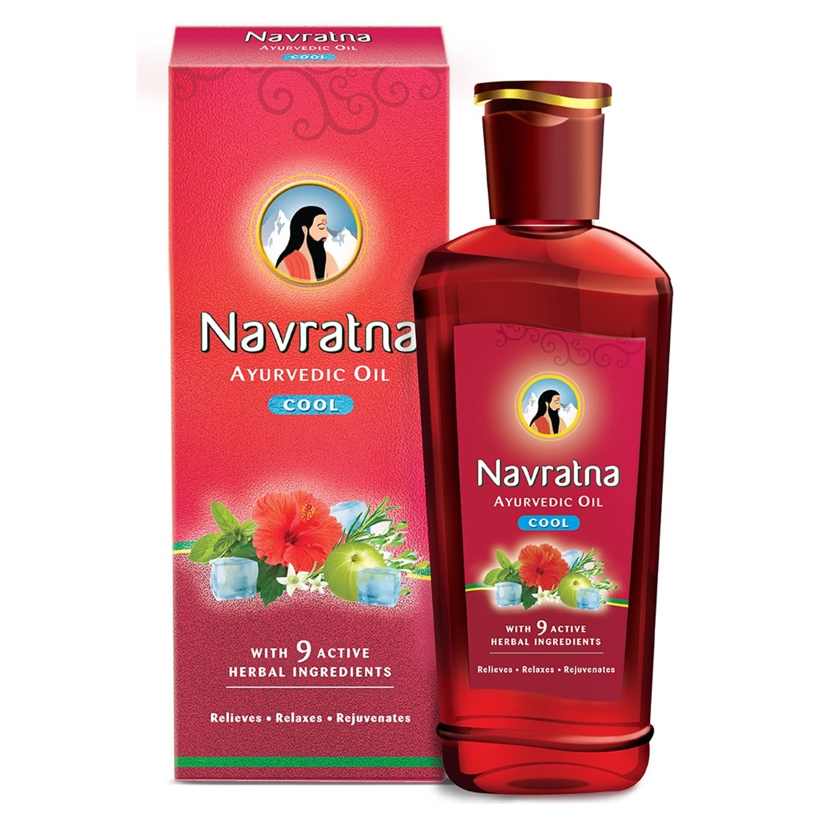 Navratna Ayurvedic Cool Hair Oil With 9 Active Herbal Ingredients, 200ml