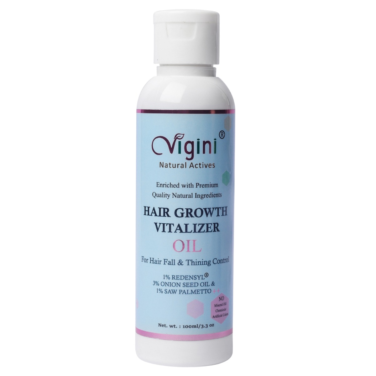 Vigini Natural 1% Redensyl Hair Growth Regrowth Nourish Scalp Tonic Revitalizer Control Fall Hair Oil, 100ml