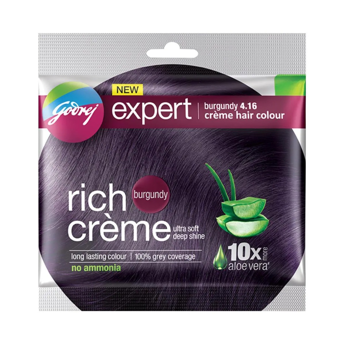 Godrej Expert Burgundy 4.16 - Creme Hair Colour, 20gm + 20ml