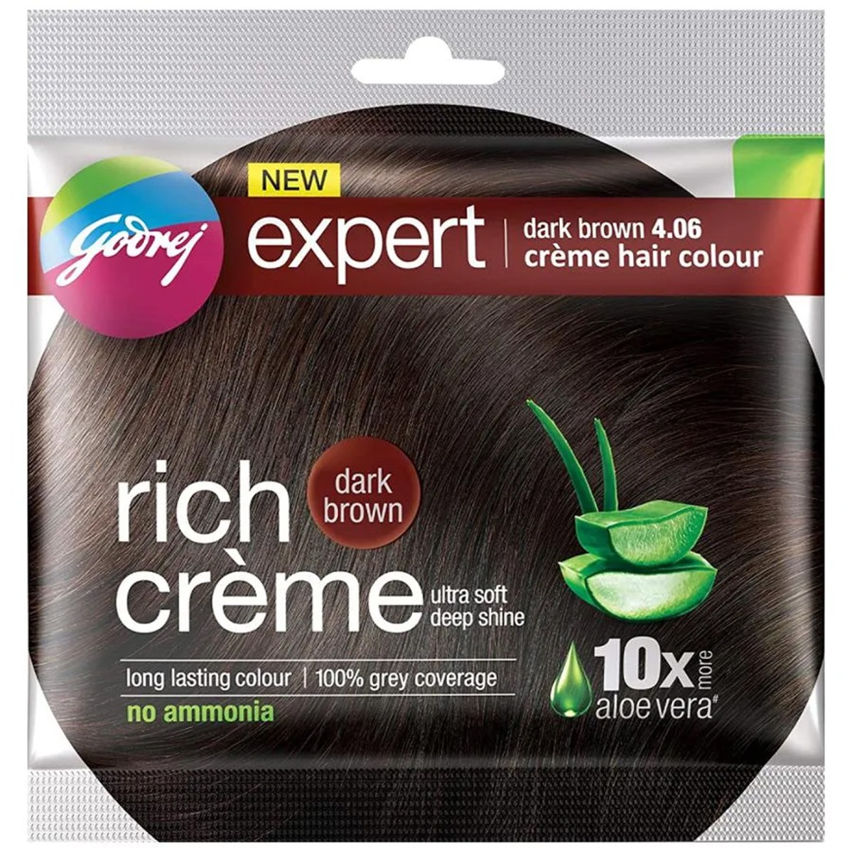 Godrej Expert Dark Brown 4.06 Creme Hair Colour, 20gm + 20ml