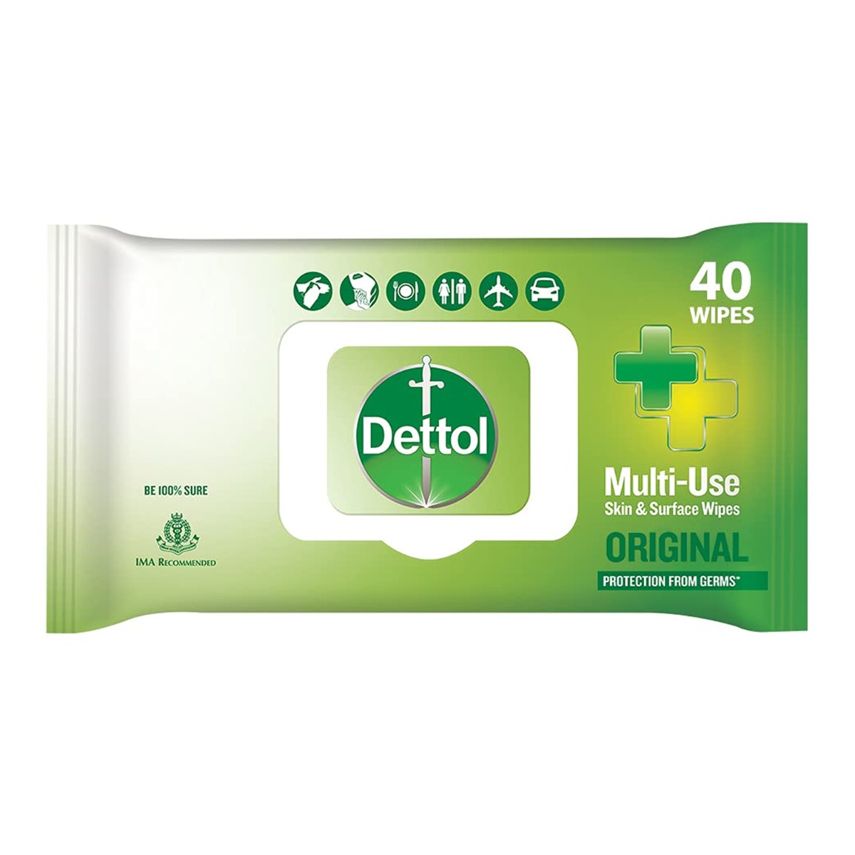 Dettol Orignal Disinfectant Skin & Surface Wipes, 40 Wipes