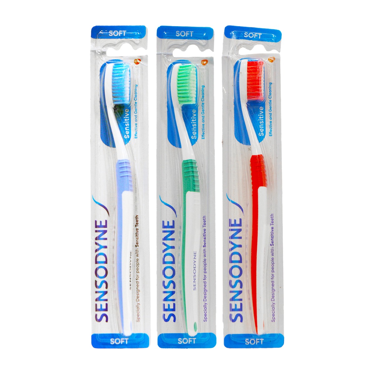 Sensodyne Sensitive Toothbrush - Soft (Pack of 3), Assorted(Red, Blue, Green)