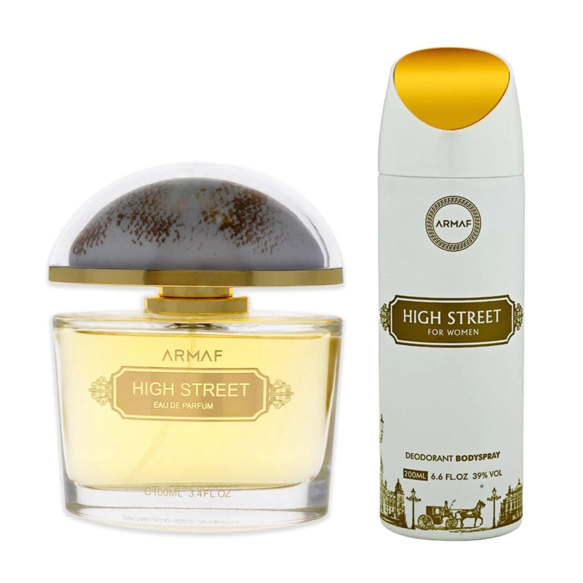 Armaf High Street Eau De Parfum, 100ml & High Street Deodorant Body Spray For Women, 200ml