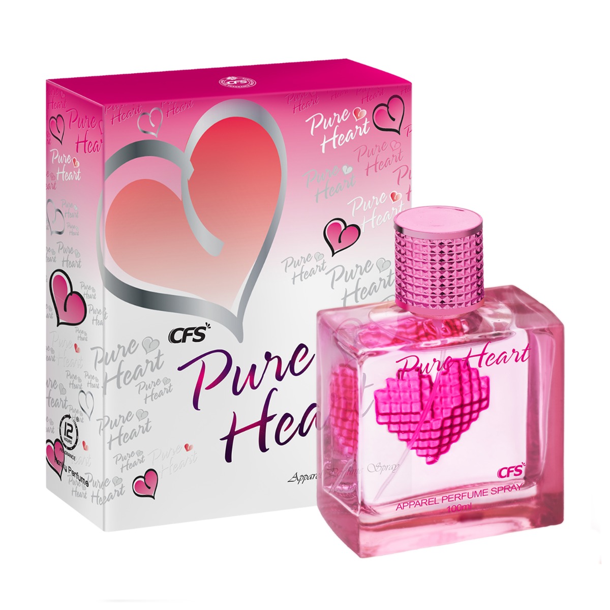 CFS Pure Heart Pink Long Lasting Apparel Perfume Spray, 100ml