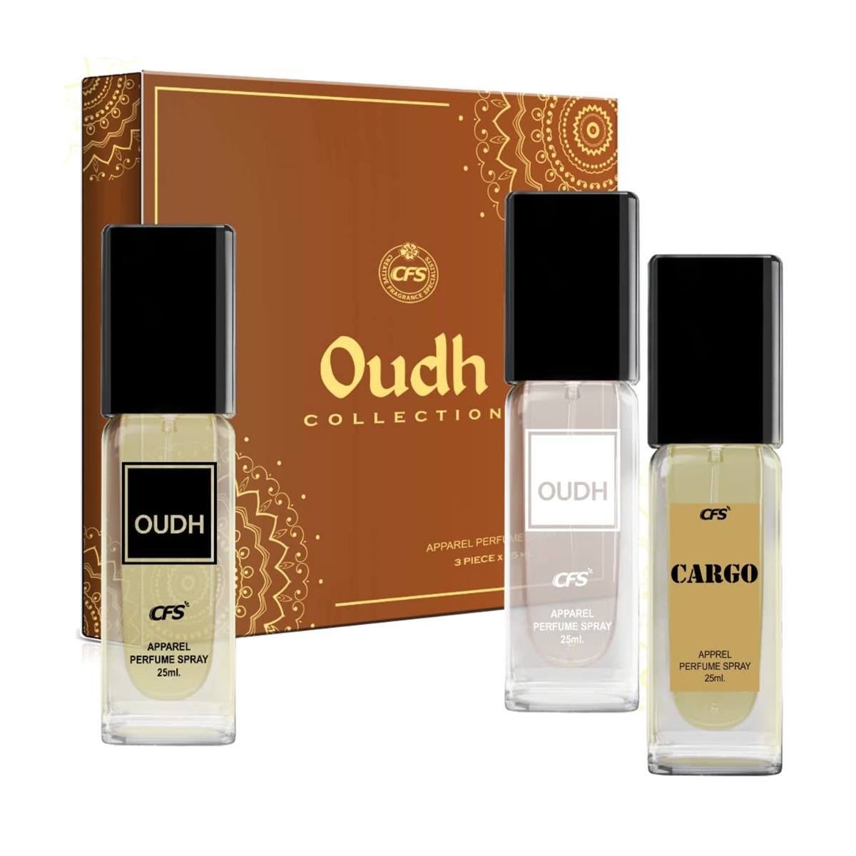 CFS Oudh Collection Apparel Perfume Spray - Pack Of 3, 25ml Each