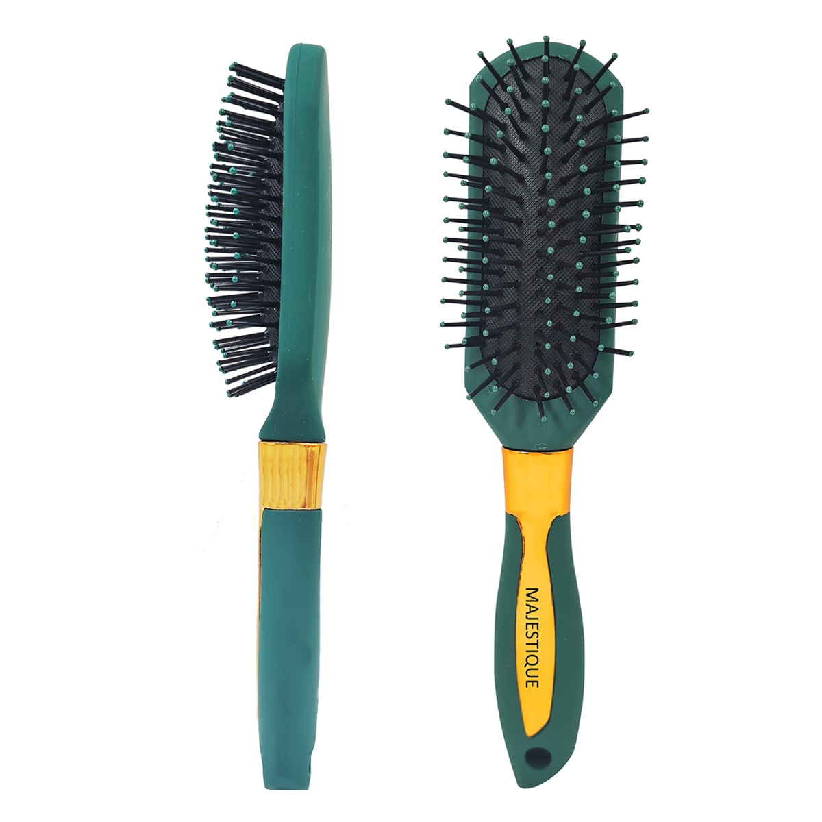 Majestique Styling Brush For Curly Hair 7 Row - Velvet Green, 1Pc