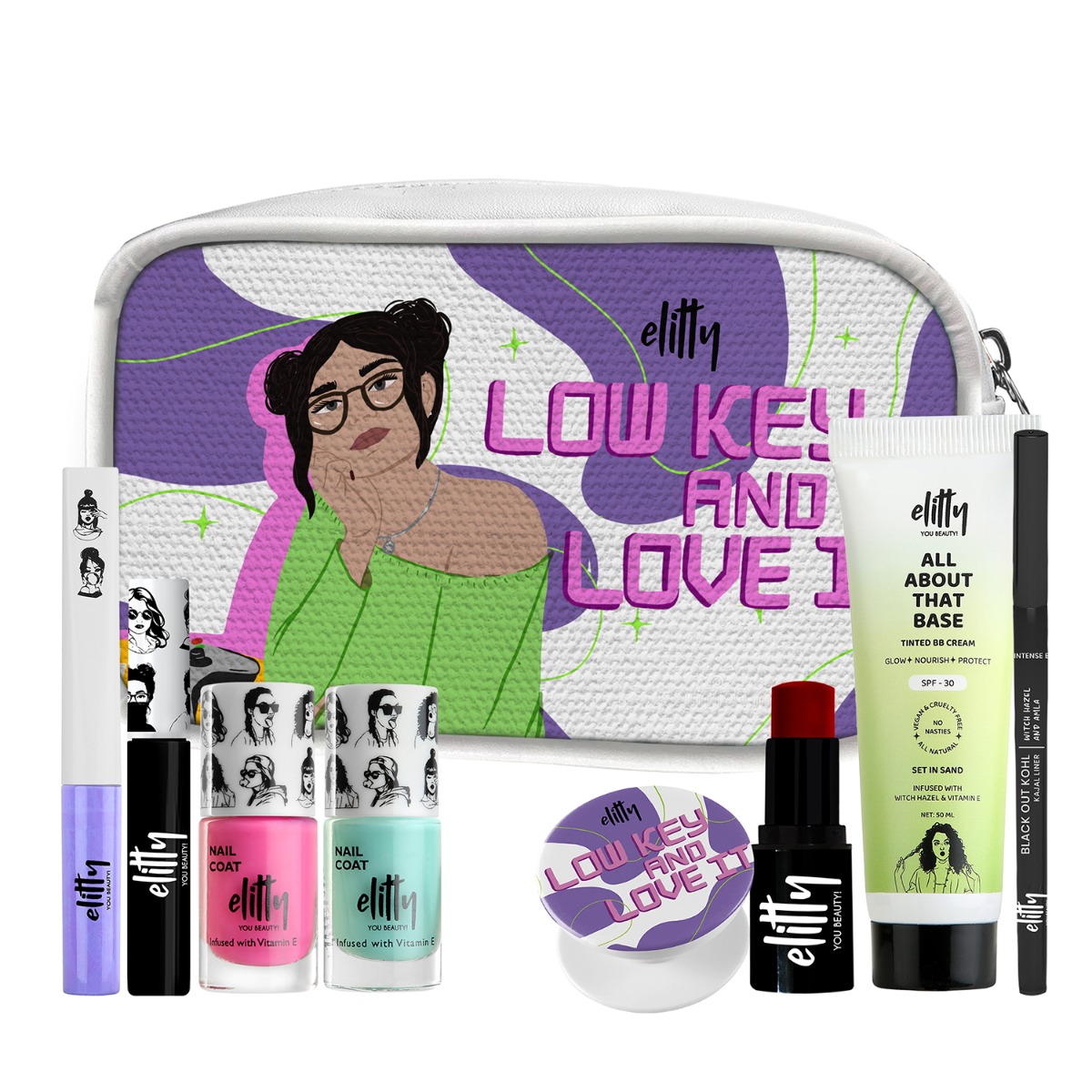 Elitty Low Key And Love It Kit (Medium) - Complete Makeup Kit For Teens, Kit