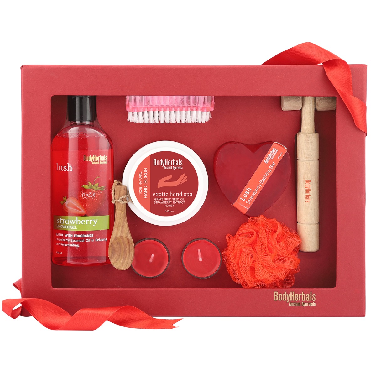 BodyHerbals Strawberry Essential Skincare Bath & Body Care Gift Set For Women & Men, Set of 6 Pcs