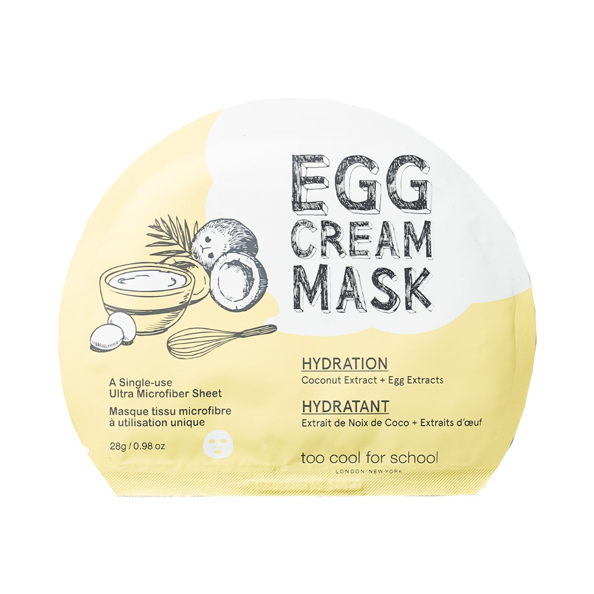 too cool for school Egg Cream Mask Hydration, 28gm