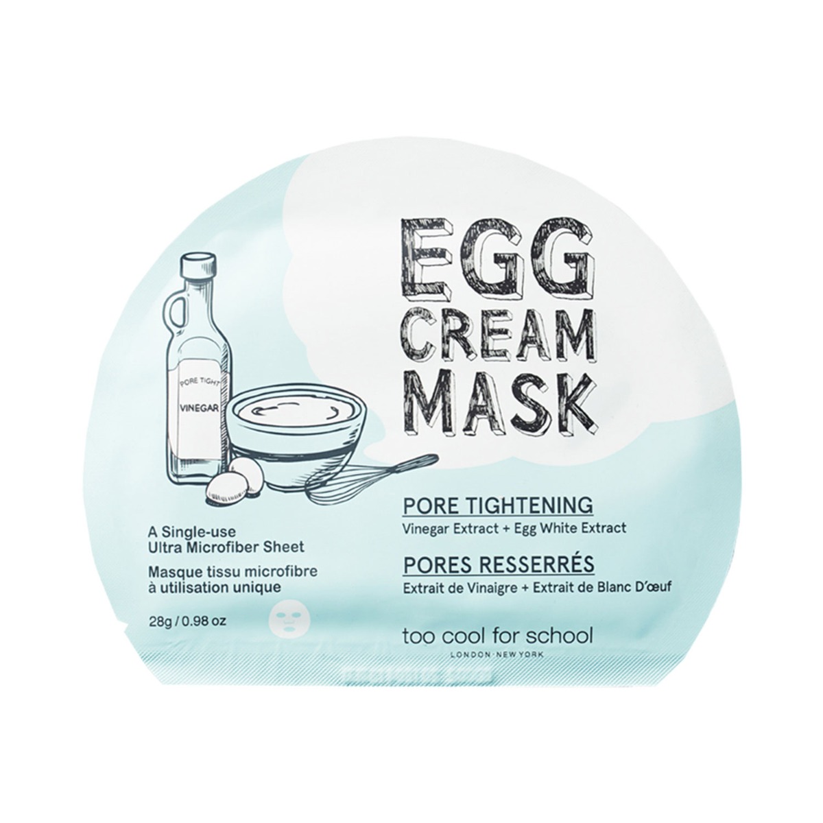 too cool for school Egg Cream Mask Pore Tightening, 28gm