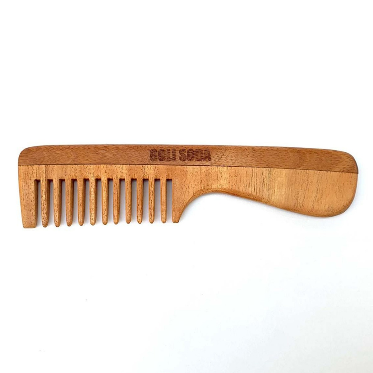 Goli Soda Neem Wood Comb - Wide Tooth with Handle, 1pc