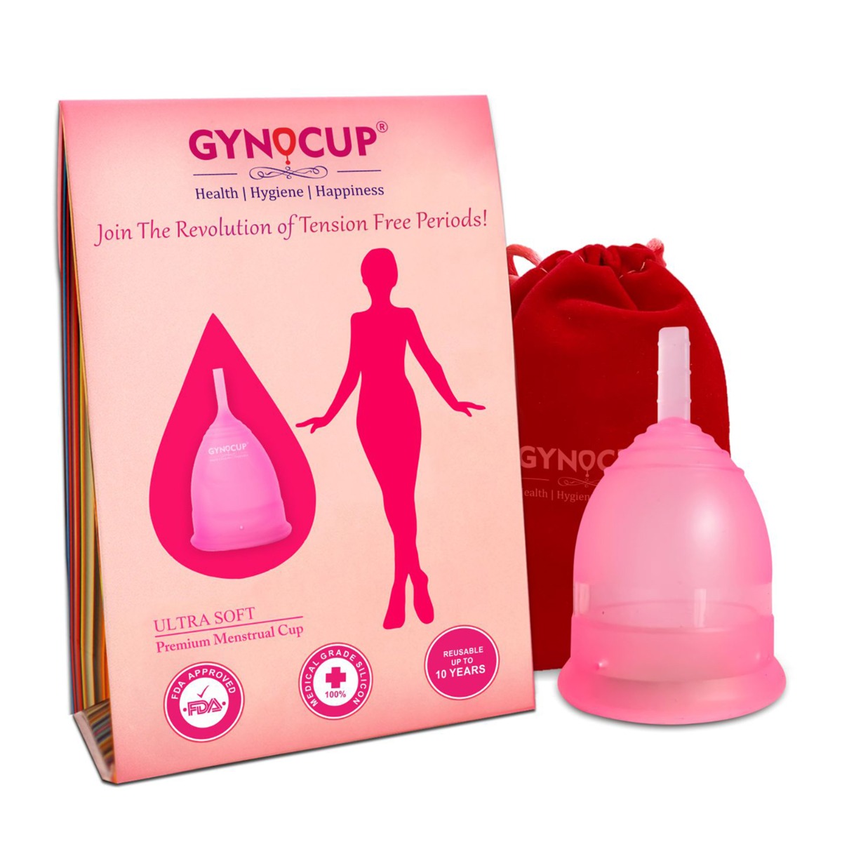 GynoCup Reusable Menstrual Cup for Women, Medium