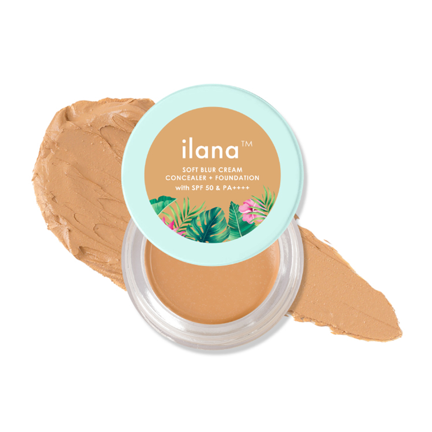 Ilana Soft Blur Cream Concealer & Foundation with SPF 50, 5gm-Pebble