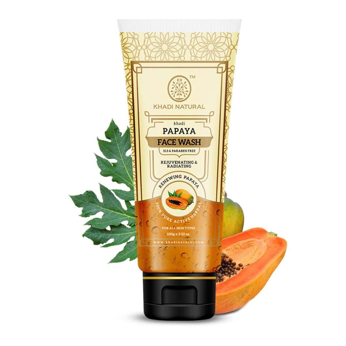 Khadi Natural Papaya Face Wash Sls & Paraben Free, 100gm