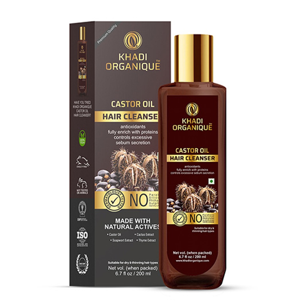 Khadi Organique Castor Oil Hair Cleanser, 200ml