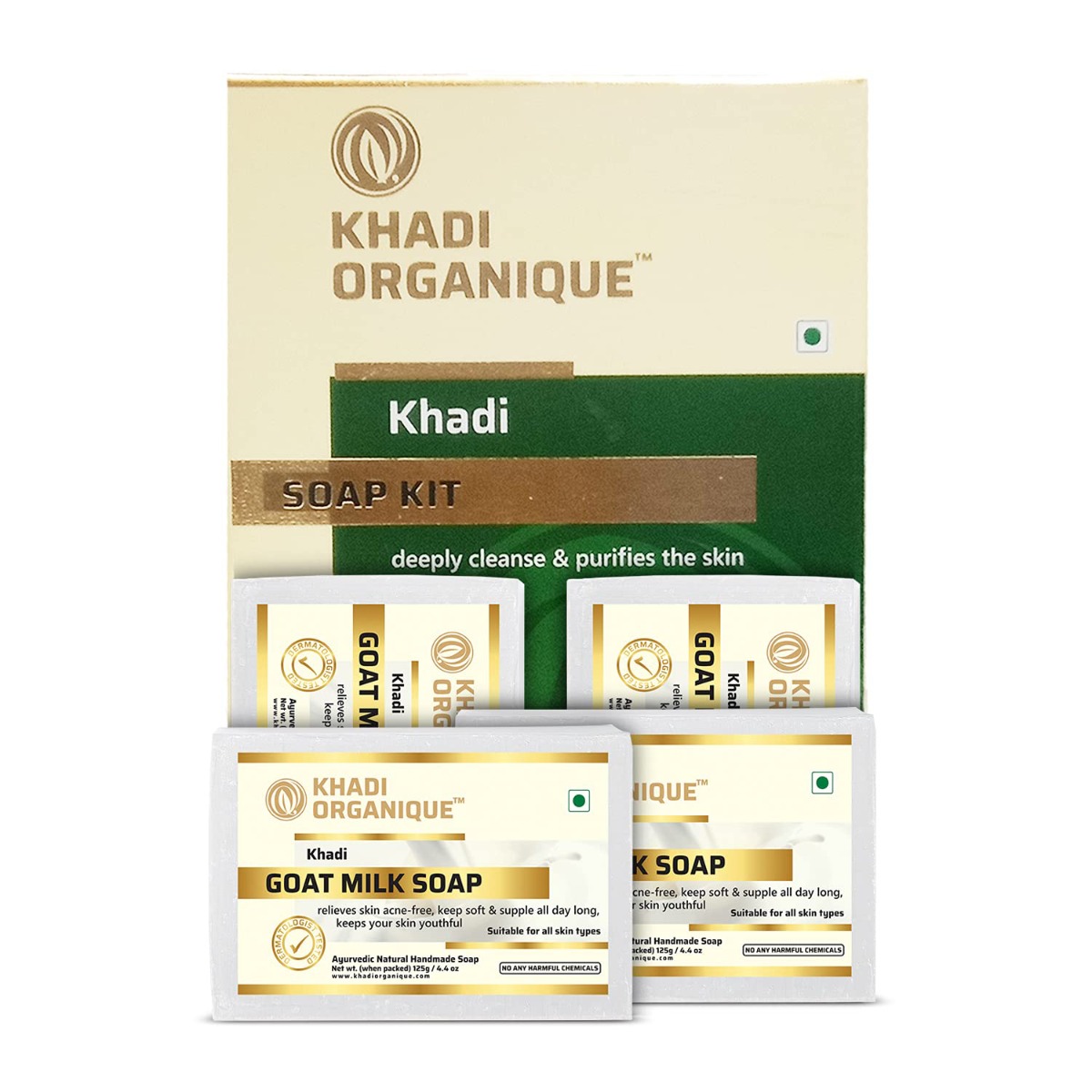 Khadi Organique Goat Milk Soap - Pack Of 4, 500gm