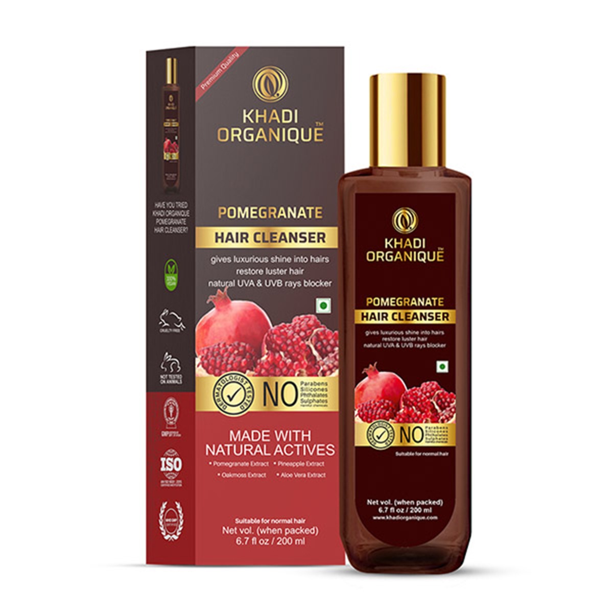 Khadi Organique Pomegranate Hair Cleanser, 200ml