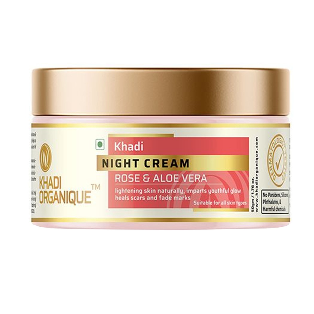 Khadi Organique Rose & Aloevera Night Face Cream, 50gm