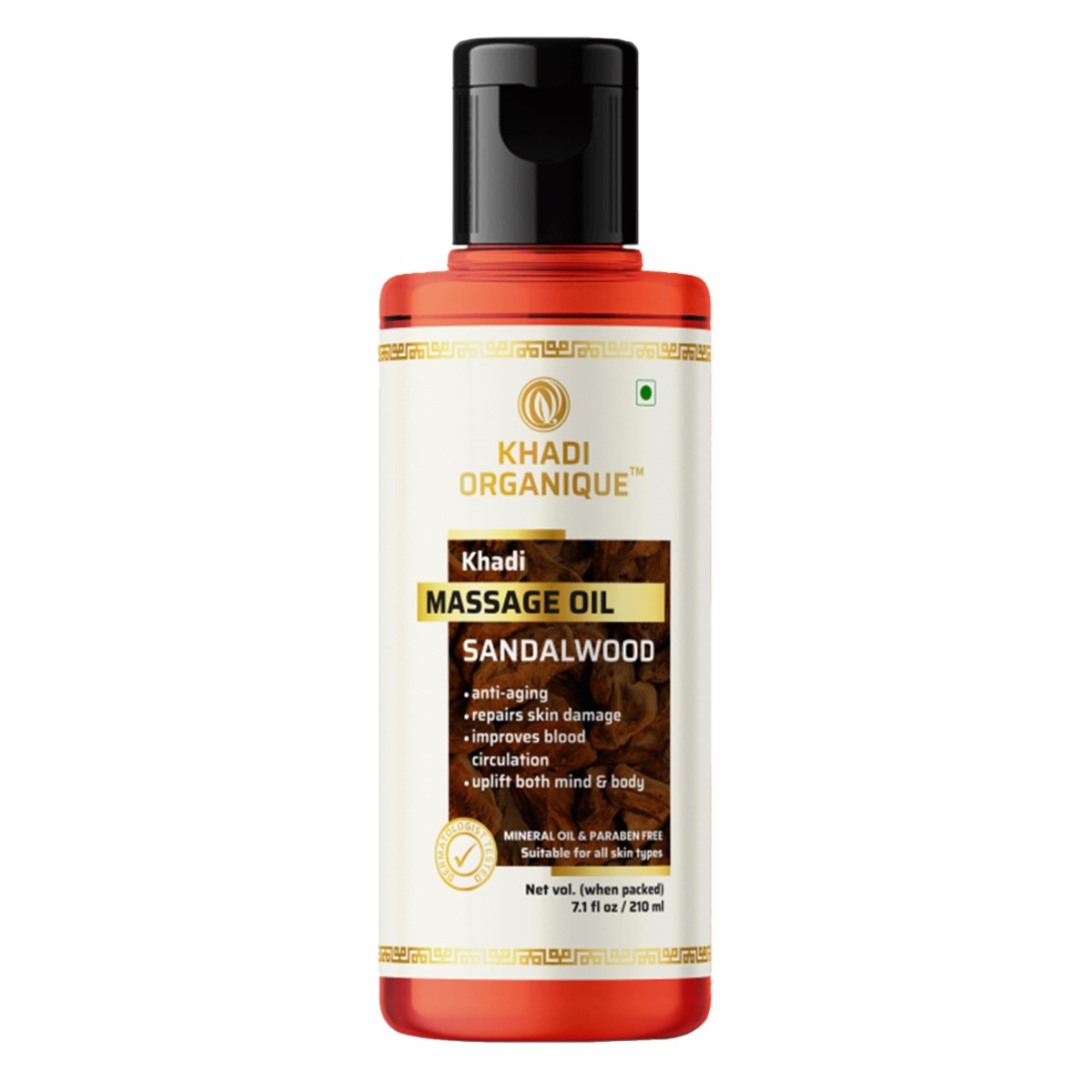 Khadi Organique Sandalwood  Massage Oil, 210ml