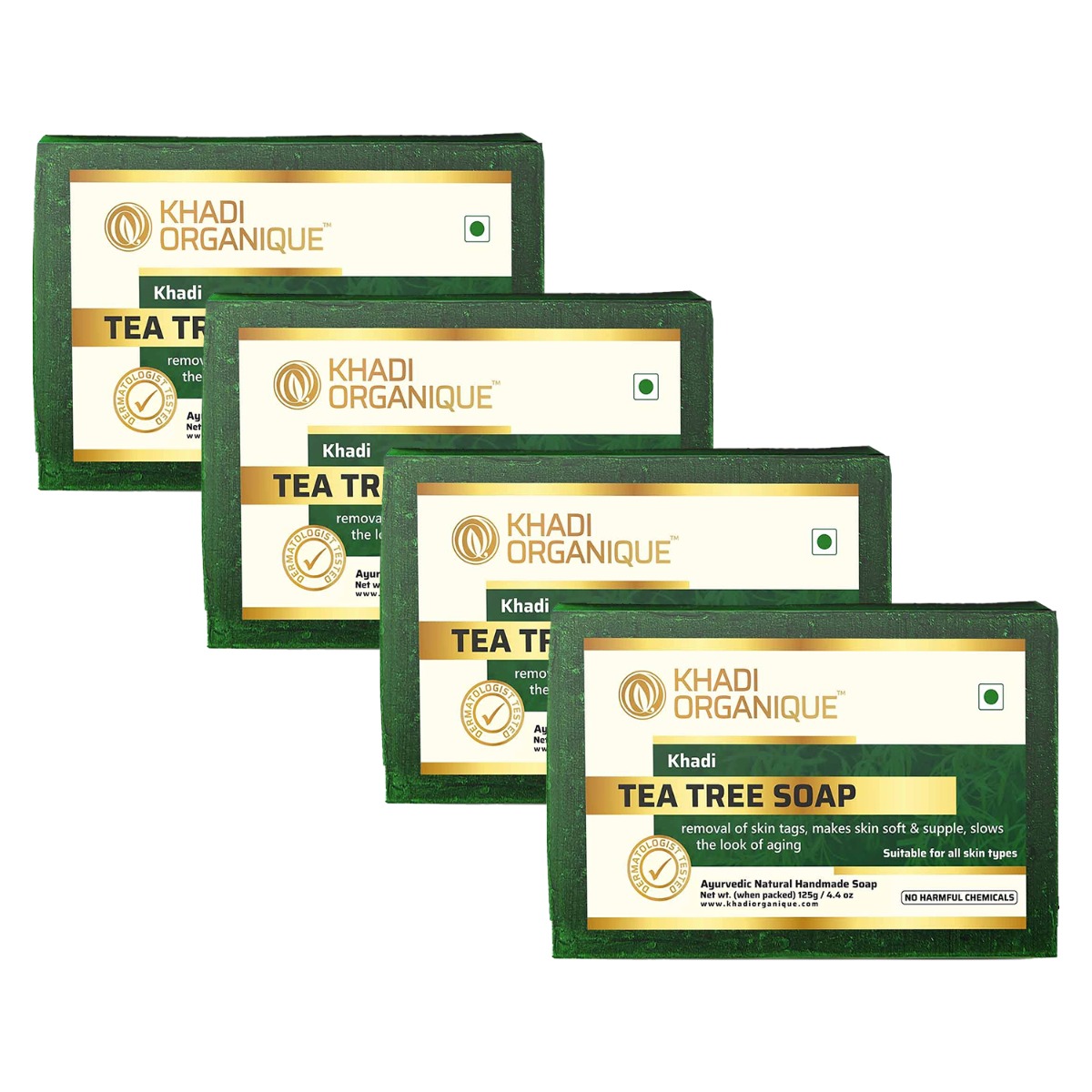 Khadi Organique Tea Tree Soap - Pack Of 4, 500gm