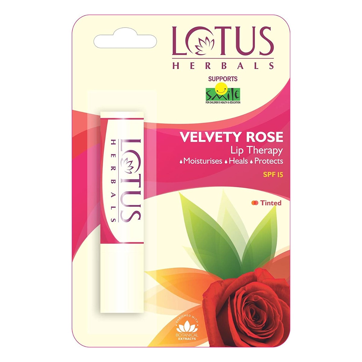 Lotus Herbals Velvety Rose Lip Tinted Therapy SPF 15, 4gm