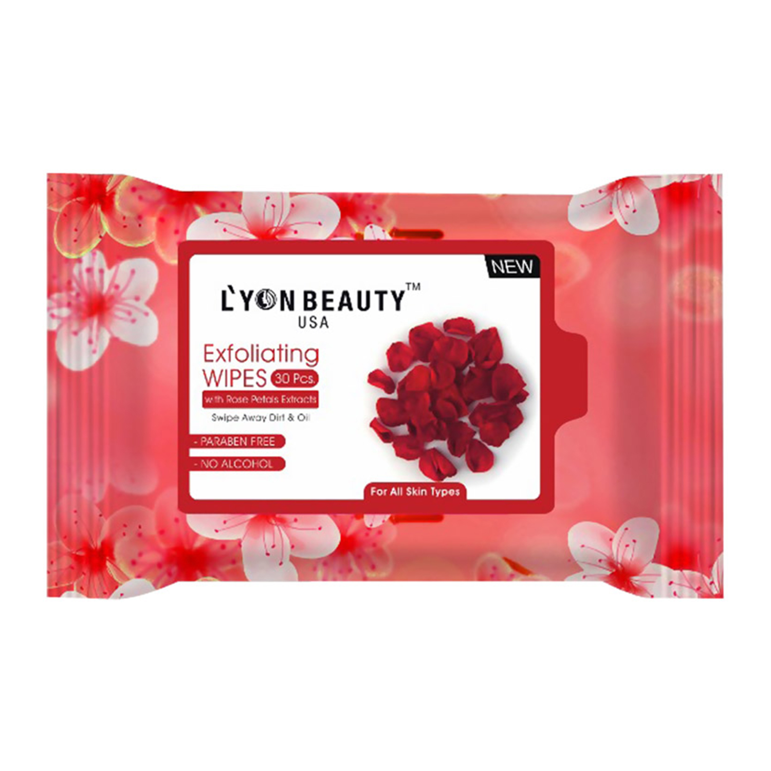 Lyon Beauty USA Wet Wipes, 30pc-Rose Petals
