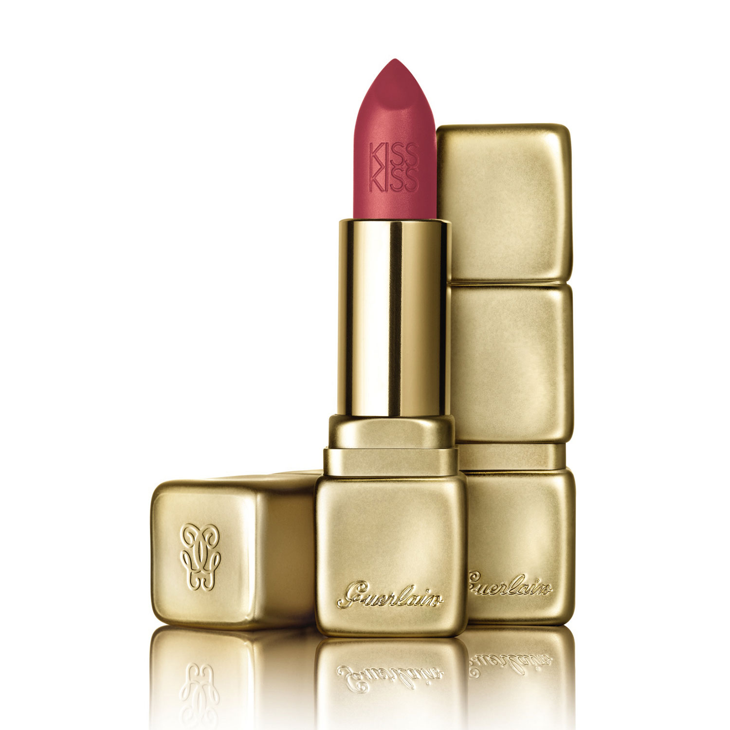 Guerlain KissKiss Matte Lipstick, 3.5gm-M375 Flamingo Rose