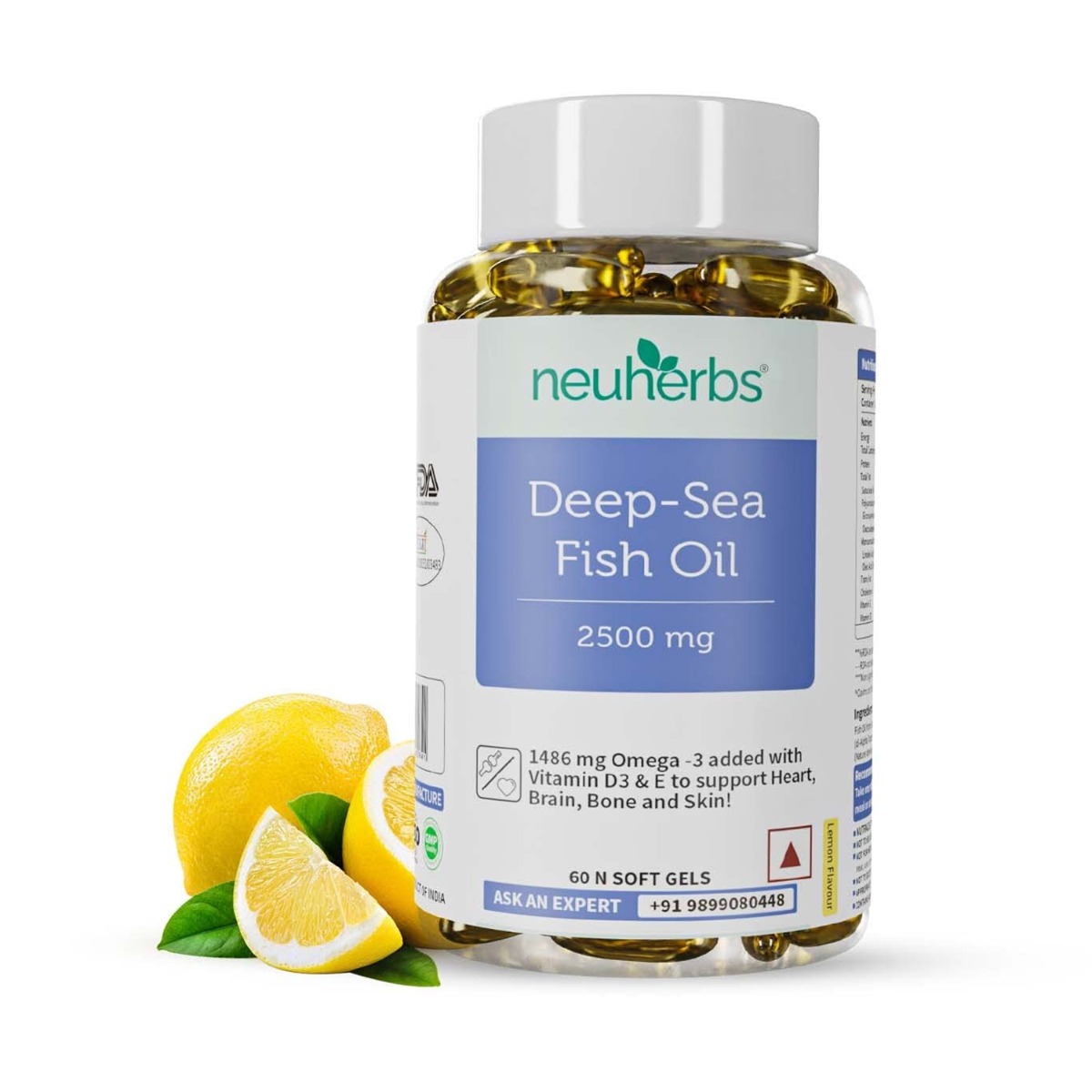 Neuherbs Deep Sea Omega 3 Fish Oil, 60 Softgels