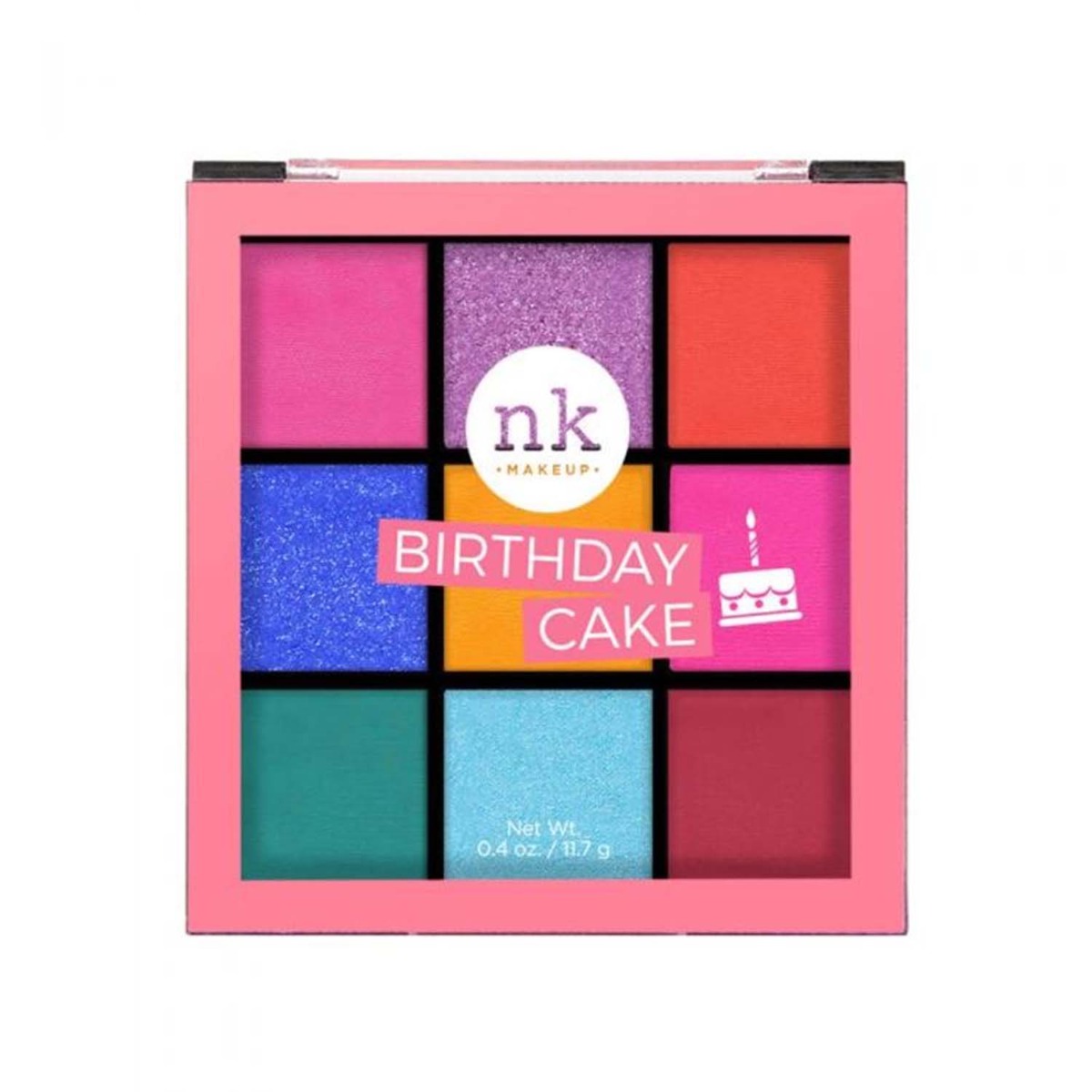 Nicka K Nine Color Eyeshadow Palette, Birthday Cake, 11.7gm