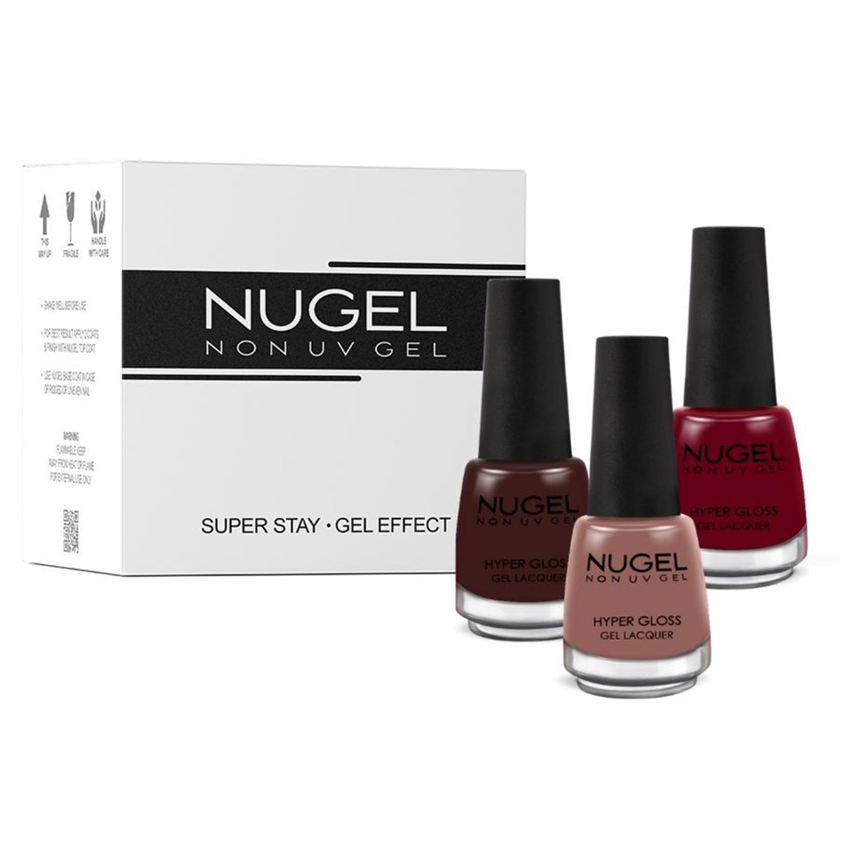 NUGEL 3 In 1 Combo 18 Quick Dry Gel Finish Nail Paint - Cake Collection, Nail Kit, 39ml