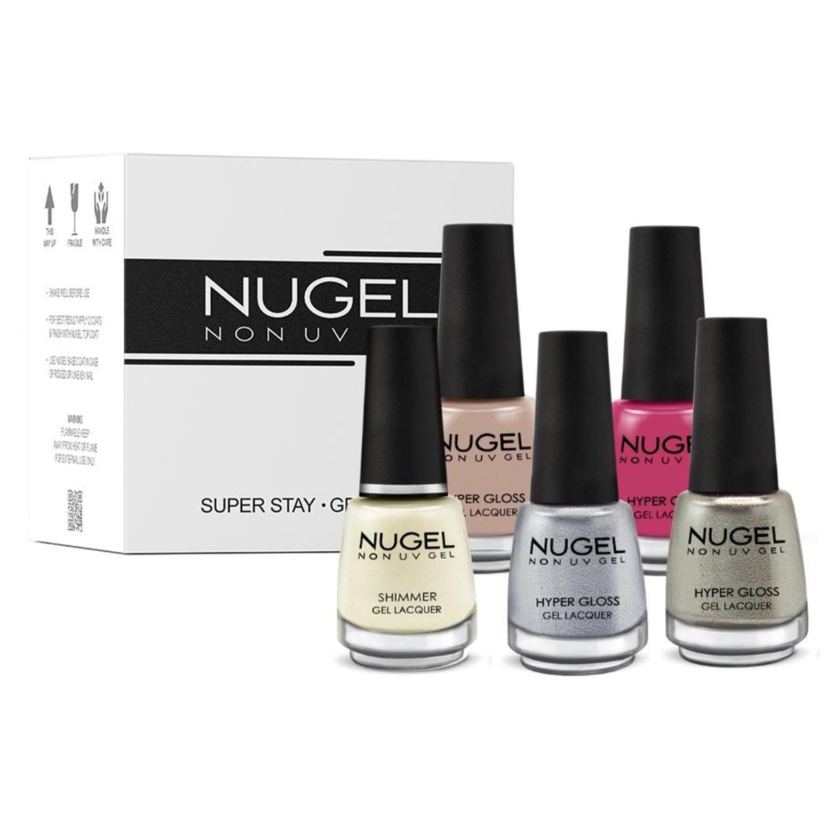 NUGEL 5 In 1 Combo 25 Quick Dry Gel Finish Nail Paint - Wedding Season, Nail Kit, 65ml