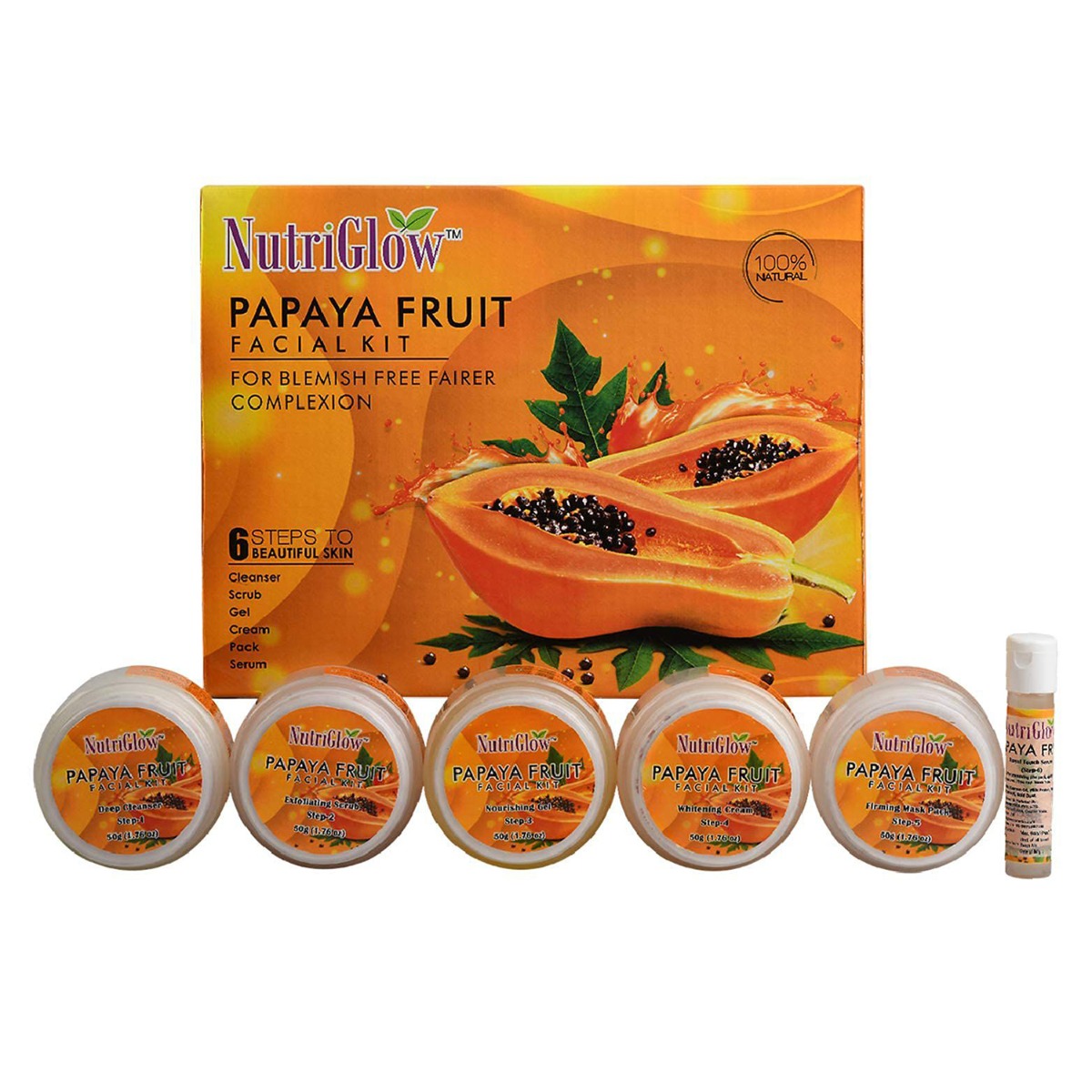 NutriGlow Papaya Facial Kit For Blemish Free, Glowing And Fairer Skin