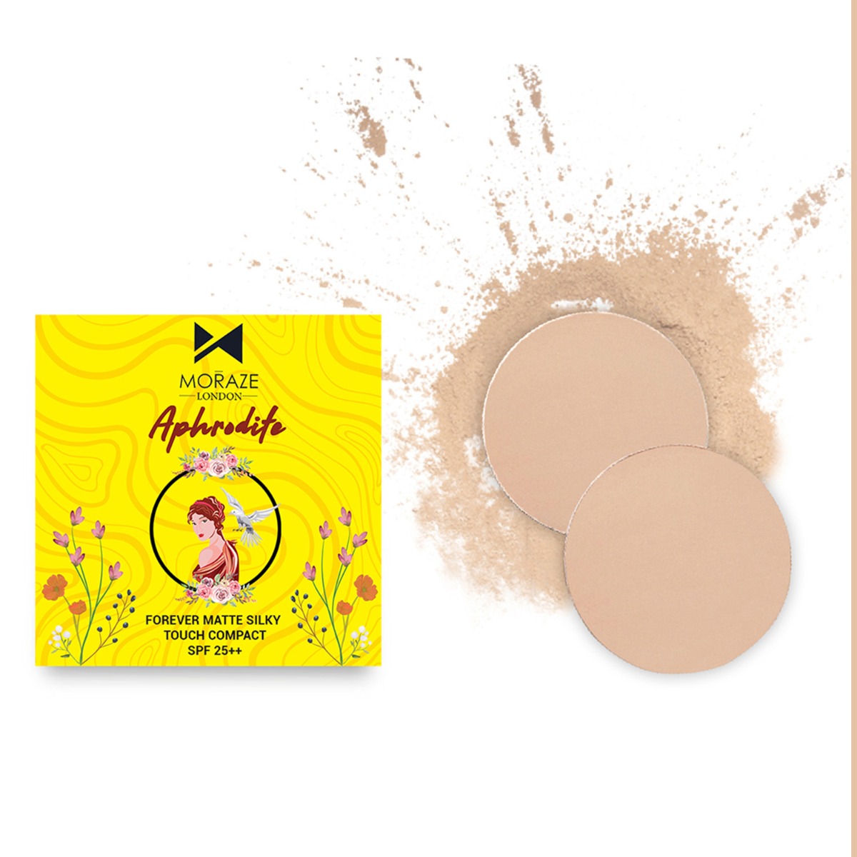 Moraze Aphrodite Forever Matte Silky Touch Compact, 9gm