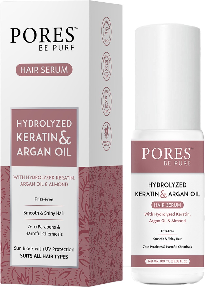 PORES Be Pure Hydrolyzed Keratin & Argan Oil Hair Serum, 100ml