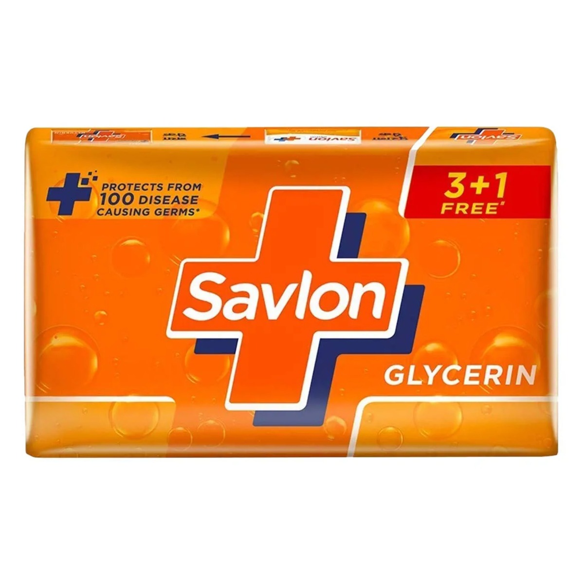 Savlon Moisturizing Glycerine Soap - Pack of 4, 125gm Each